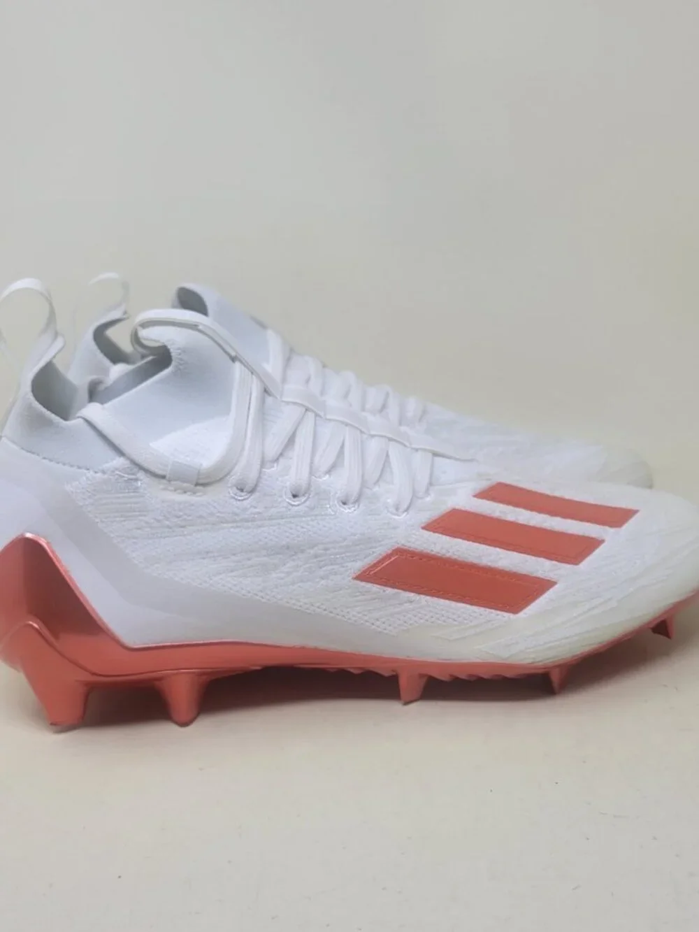 Men's Size 9 Adidas Adizero 2022 Primeknit Football Cleats White/Orange HP8742